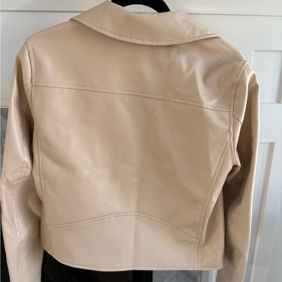 Anthropologie • Saige Faux Leather Moto Jacket Tan Sand Beige NWT - Picture 9 of 9